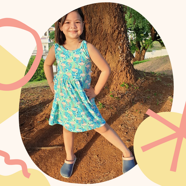 Flamingo Teal Kid's Dress