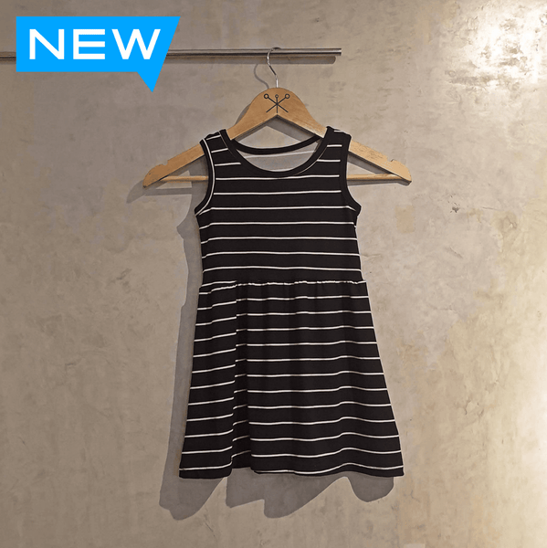 Stripes Black Kid's Dress